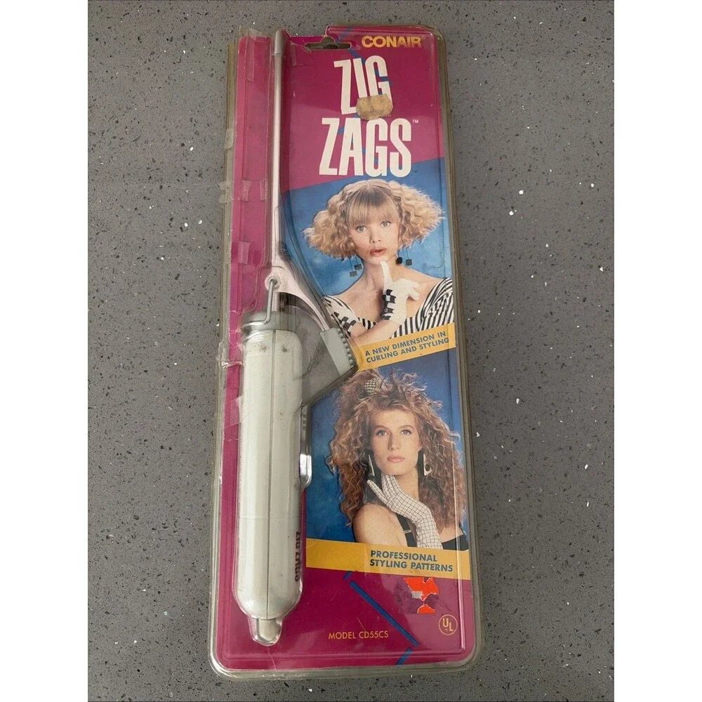 Vintage Conair Zig Zags Curling Iron 80's 90's Style Model CD55CS NEW SEALED